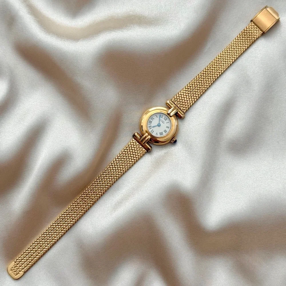 AUTHENTIC VINTAGE CARTIER GOLD WATCH - WITH BOX